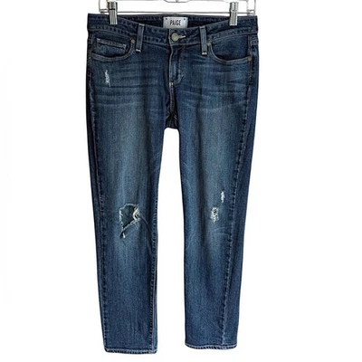 Pantalones de mezclilla PAIGE Jimmy Kendall Boyfriend tiro medio desgastados talla 25 Foto 1 de 4