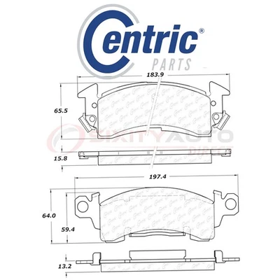 Centric C-TEK Metallic Disc Brake Pads for 1974 Chevrolet Camaro 5.7L V8 - ba Foto 1 de 4