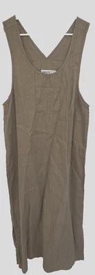 Vestido midi de lino para mujer Chico's sin mangas Lagenlook minimalista talla 1/8 beige Foto 1 de 4