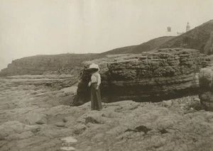 Frankreich Bretagne bei Saint Malo Küste altes Foto Maler 1910 - Bild 1 von 3