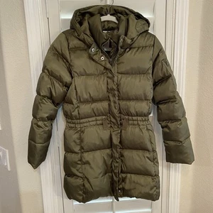 GAPKids Lined Puffer Olive Color Jacket Size XXL With Hood - Picture 1 of 11