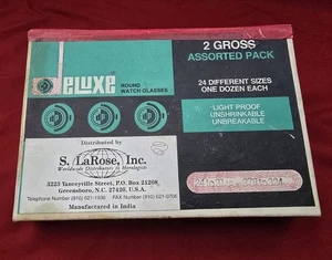 Caja antigua vintage de 2 cristales redondos surtidos brutos de relojero Estate - Imagen 1 de 5