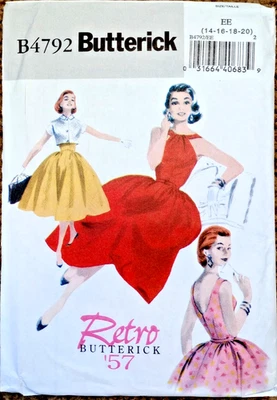 Vintage 50s Misses Rockabilly Dress Jacket Butterick Retro Pattern 4792 Sz 14-20 - Image 1 of 4