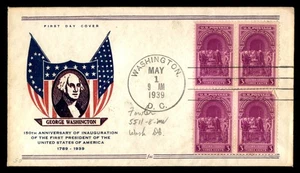 Mayfairstamps US FDC 1939 Washington Inauguration Anniv Flags First Day Cover aa - Picture 1 of 2