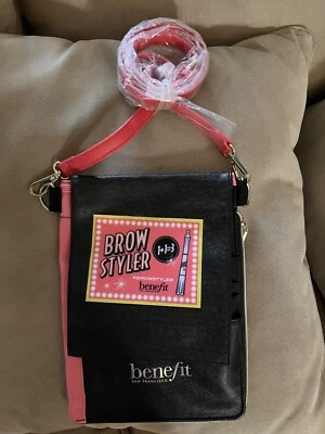 BENEFIT Cosmetics Professional Make Up Kit Organizer Crossbody Bag W/ Pink Trim - Image 1 of 4