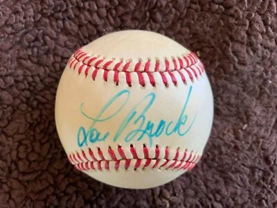 SIGNED OFFICIAL NL BASEBALL BY DECEASED HOF BASE STEALER LOU BROCK W/COA BY PSA - Image 1 of 4