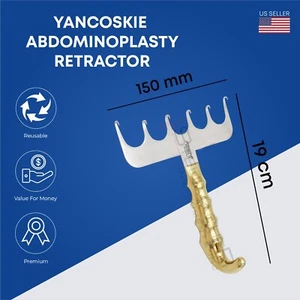 Retractor de abdominoplastia Yancoskie con anillo para pulgar instrumentos de cirugía plástica - Imagen 1 de 1