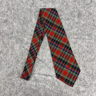 Polo Ralph Lauren Tie Mens Red Tartan Plaid 100% Cotton Neck Tie Hand Made USA - Image 1 of 4