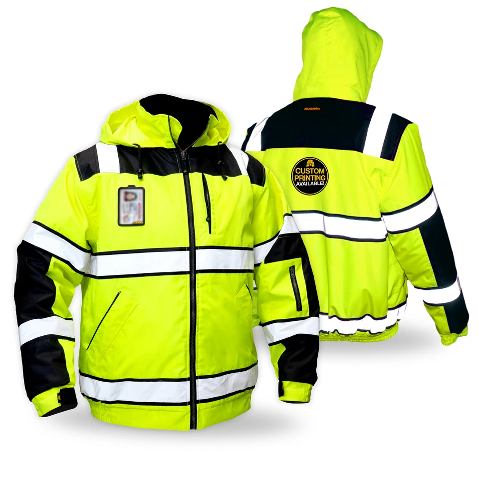 KwikSafety ENFORCER ANSI Reflective Class 3 Solid Tape Bomber Safety Jacket - Image 1 of 1