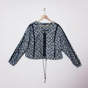 City Chic Blazer Womens Plus Size S Small Grey Zig zag Zip up Jacket - Picture 1 of 7