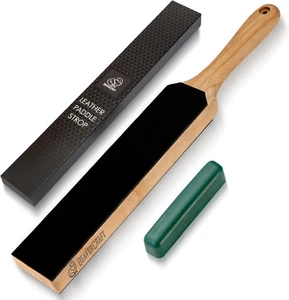 Beavercraft Leather Strop Kit with Sharpening Polishing Compound Knife Stropping - Picture 1 of 12