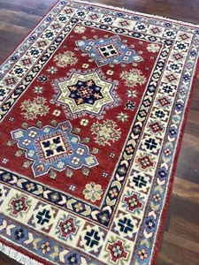 Tribal Teppich Geometrisch Kazak Handarbeit 3x5 Wolle Orientteppich - Bild 1 von 8