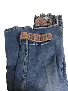 VTG Haband's Ice House Flannel Lined Slacks Pant Blue Denim Elastic Waist Sz 32L - Picture 1 of 13