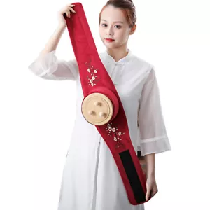 15cm Bamboo Wood Smokeless Moxibustion Jar Exquisite Embroidered Red Cloth - Bild 1 von 12