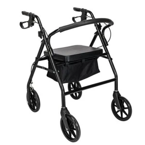 Aluminum Rollator Walker Foldable Rolling Walker with Padded Seat and Wheels - Picture 1 of 10