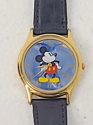Lorus Disney Mickey Blue Faux Pearl Watch V500-7A30 Round 34mm New Battery - image 1 of 4