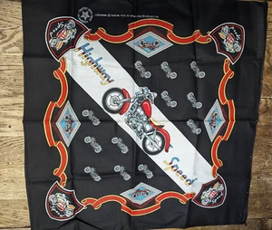 WAMCRAFT VTG Black Highway Speed Do Rag Bandana Motorcycles Cotton Blend NWOT - Picture 1 of 9