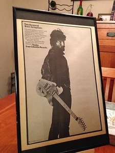 GROSSES 11 X 17 GERAHMTES BRUCE SPRINGSTEEN "BORN TO RUN" LP ALBUM PROMO-ANZEIGE + KOSTENLOSE CD! - Bild 1 von 4