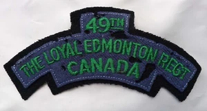 CANADA WW2 SHOULDER TITLE PATCH: 49 LOYAL EDMONTON REGIMENT OF CANADA. - Imagen 1 de 3