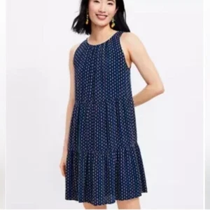 NWT Loft Clip Dot Swing Dress XSmall - Picture 1 of 7