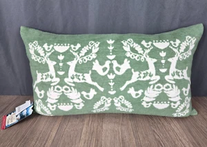 Green Reindeer Dove Christmas down pillow, PAD Home Germany Alpine Chalet - New - Picture 1 of 5
