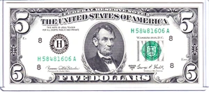 Billete de 5 dólares de la Reserva Federal de San Luis 1969-C #H58481606A - Imagen 1 de 2