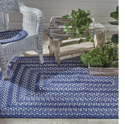 蓝石编织矩形小地毯。 27 英寸 x 45 英寸。 Park Designs地毯长条 — 第 1/3 张图片