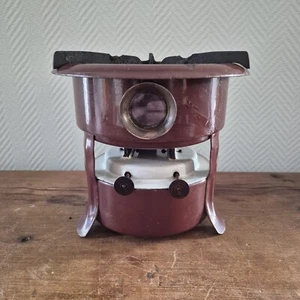 Vintage Kerosene STOVE Paraffin Cooker Burner Enamel Campstove 2 Wick Brown - Picture 1 of 7