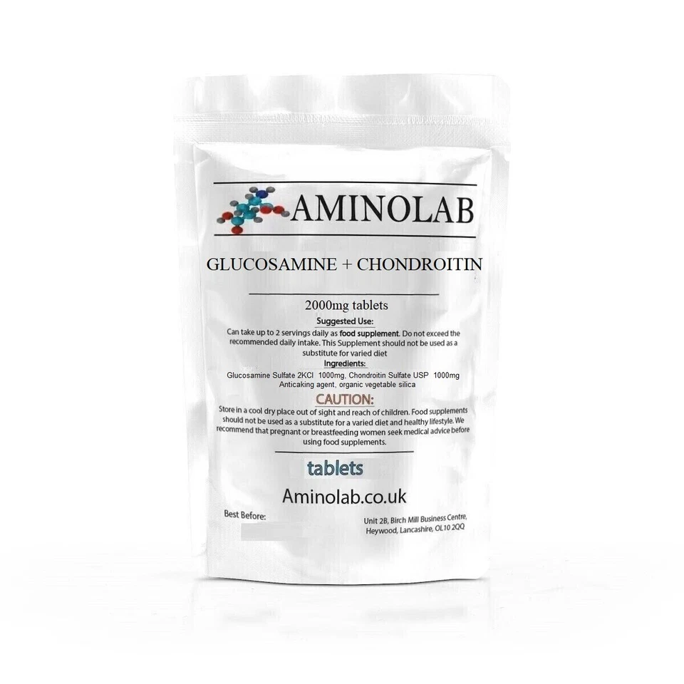 GLUCOSAMINE SULPHATE & CHONDROITIN 2000MG TABLETS - AMINOLAB - Healthy Joints