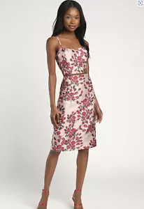 NWT Lulus Field of Roses Blush Floral Jacquard Two-Piece Midi Dress - Picture 1 of 10