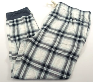 Sonoma Flannel Pajama Pants Men XXL Jogger Pockets White Navy Plaid Cotton - Picture 1 of 4