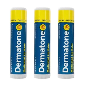 Dermatone Lip Balm SPF 30 | 3-Pack Stocking Stuffer | Moisturizing | Medicated | - Picture 1 of 6
