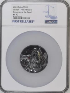 Charon Ferryman of the Dead 3 Oz Silver Coin NGC 70 FR $20 Palau 2023 - Picture 1 of 7