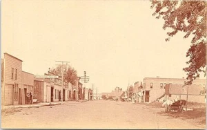 Iowa RPPC Street Scene Hawkeye Lumber Company early 1900s - Picture 1 of 2
