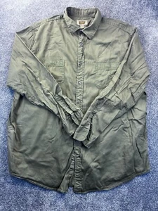 The Foundry Supply Co. Mens 2XLT Olive Green Long-Sleeve Button-Up Shirt 100% Co - Picture 1 of 8