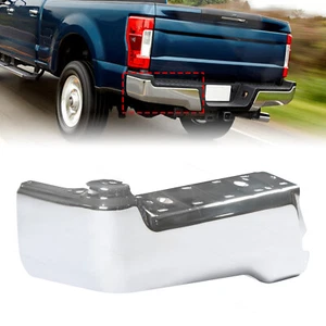 Chrome Driver Side Rear Bumper Face Bar End Fits 2017-2022 F250 F-350 No Sensor - Picture 1 of 11