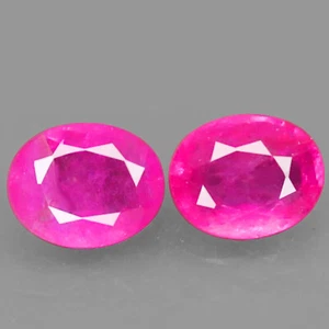 0.90ct.5X4MM.ZAFIRO ROSA NORMAL CALENTADO NATURAL FORMA OVALADA BONITO PAR - Imagen 1 de 3