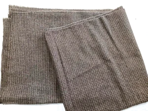 Brown Cream Tattersall Classic Plaid Wool Fabric Lighter Weight 60" x 2 Yards - Picture 1 of 8