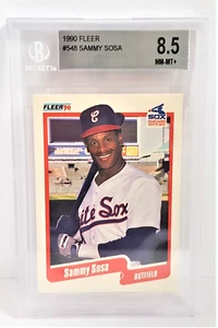 Sammy Sosa Rookie Card 1990 Fleer #548 BGS 8.5 NM MT+ White Sox MLB Baseball - Picture 1 of 7