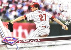 2017 Topps Walmart Holiday Snowflake #128 Aaron Nola - Philadelph Baseball Card - Bild 1 von 2