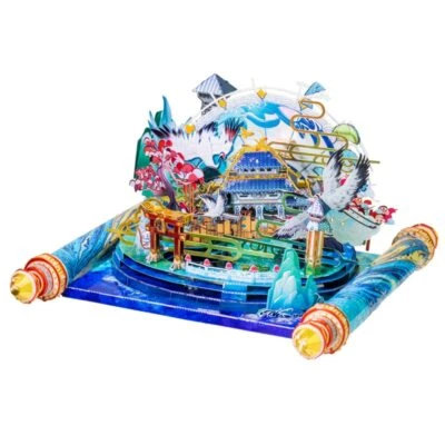 3D Metal Puzzle Yunmeng Lakes Building Model DIY Jigsaw Creativity Adult Toys - Image 1 of 4