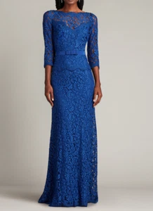 TADASHI SHOIJ AMBERLY BELTED LACE ¾ SLEEVE GOWN NWT - Picture 1 of 4