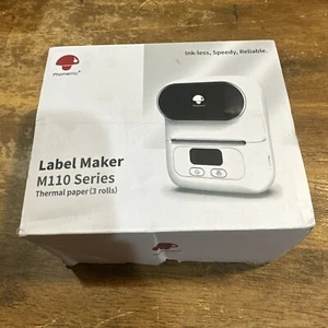 Phomemo M110 Etikettenmacher Maschine Thermo Bluetooth Etikett Barcode Drucker schwarz - Bild 1 von 8