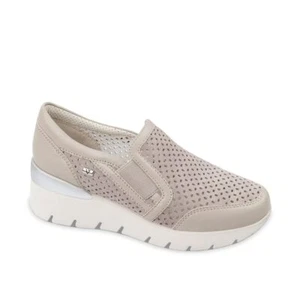 SCARPE SNEAKERS SLIP ON DONNA VALLEVERDE 18253 PELLE GRIGIO ORIGINALE PE - Picture 1 of 1