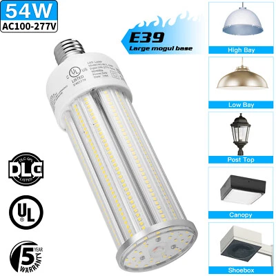 54W LED Corn Bulb Light 5000K Daylight E39 Mogul Base For Workshop Store Garage - Image 1 of 4