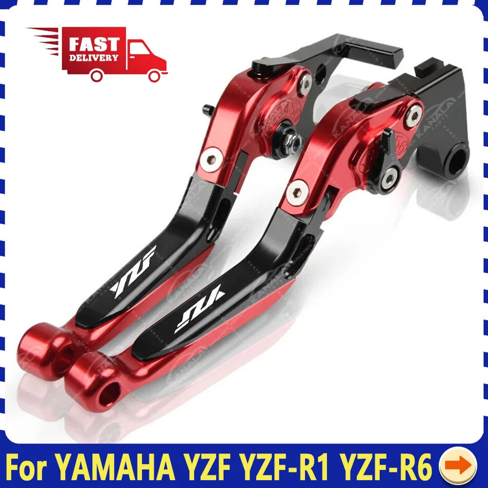 US CNC Motorcycle Adjustable Brake Clutch Levers For YAMAHA YZF YZF-R1 YZF-R6 - Image 1 of 1