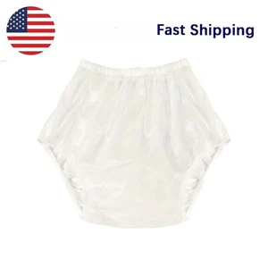 Pantalones de plástico esmerilado (PVC) para adultos cubierta de pañales pantalones reutilizables para incontinencia - Imagen 1 de 7