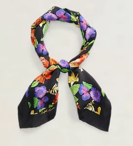 Ralph Lauren Purple Label Floral Silk Habotai Neckerchief RETAIL $295 - Picture 1 of 7