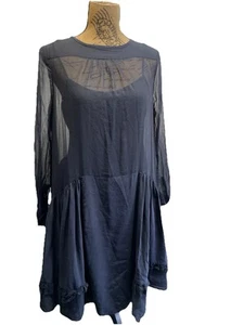 See By Chloe Kleid dunkelblau Chiffon fließend Designer UK 10 - Bild 1 von 19