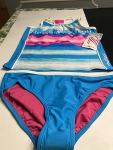 ZeroXposur 2-pc Tankini Turquoise Blue Girls Sz 14 - Picture 1 of 9